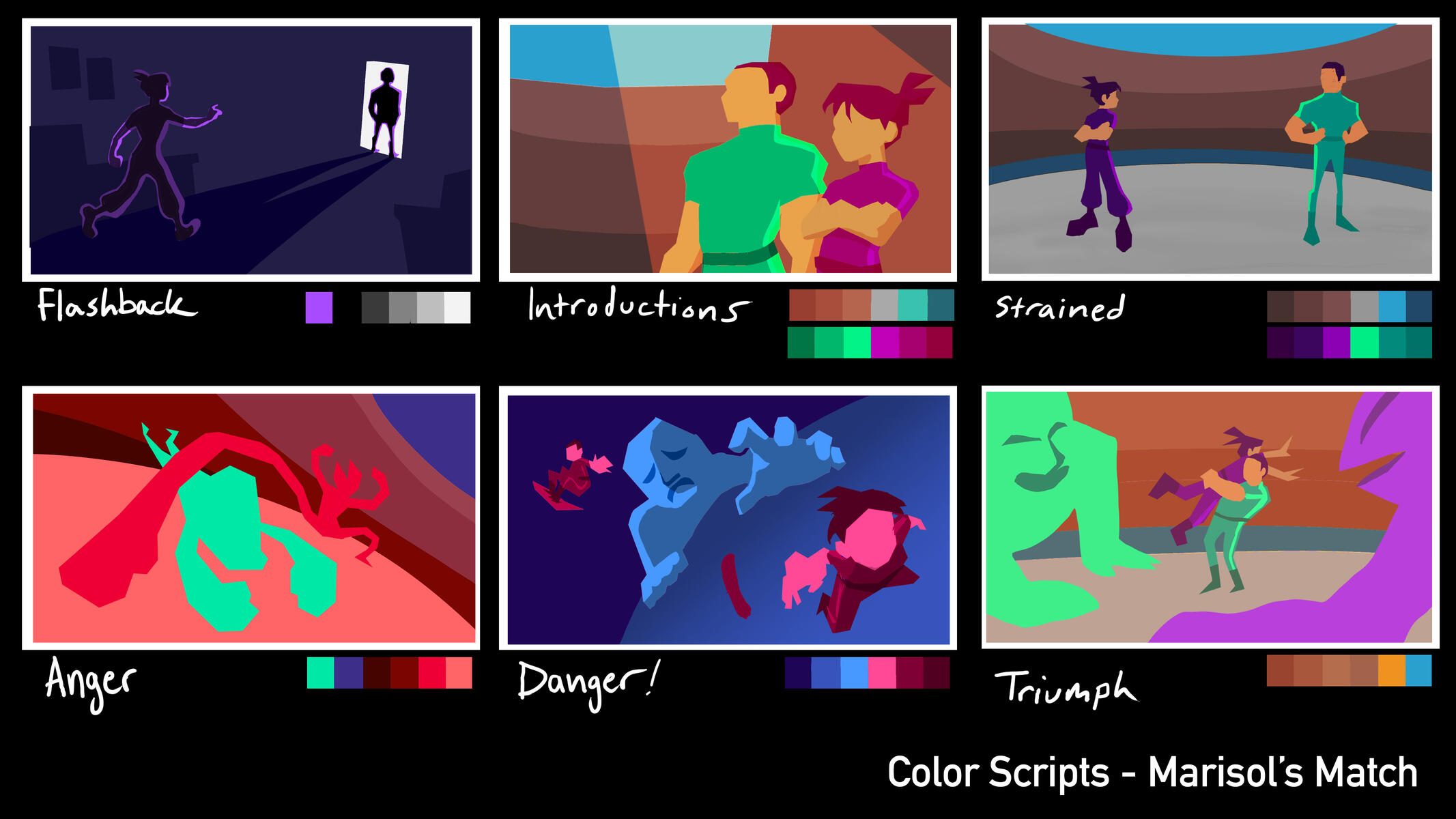 Exploration color scripts Exploration color scripts